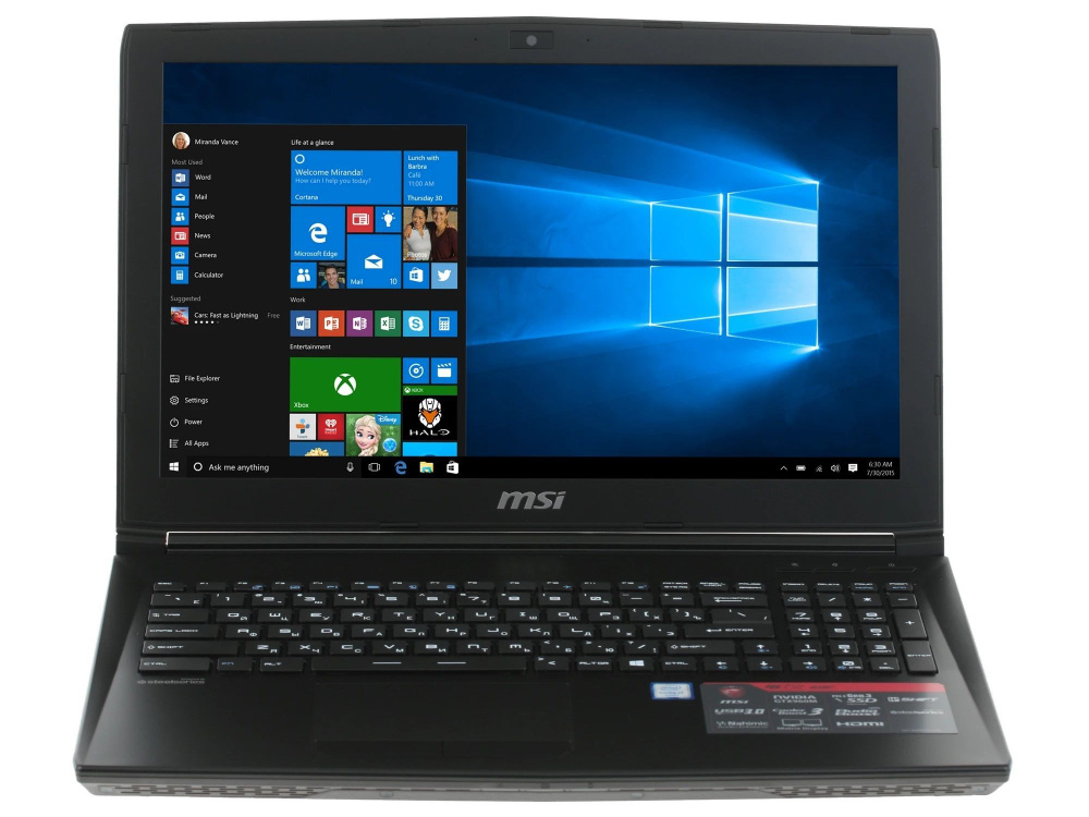 MSI SNOT-MSI-07 Игровой ноутбук 15.6", Intel Core i5-6300HQ, RAM 8 ГБ, SSD, HDD 628 ГБ, NVIDIA GeForce #1