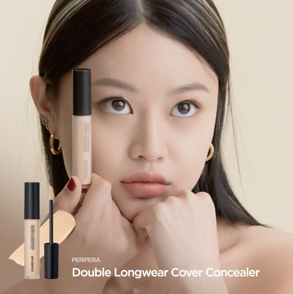 PERIPERA Тональный консилер Double Longwear Cover Concealer №1 Pure Ivory, 5,5г #1