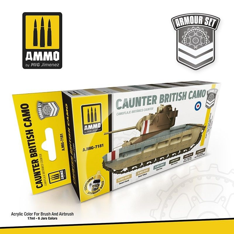 Набор акриловых красок Caunter British Camo (Ammo Mig) (6x17ml) #1