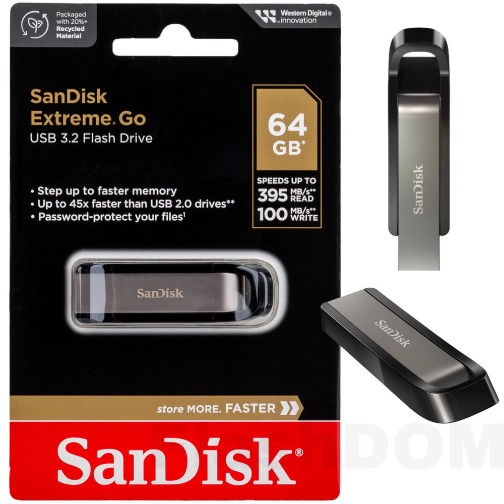 Флеш-накопитель SanDisk USB 3.2 Flash Drive 64 ГБ Extreme Go Type A #1