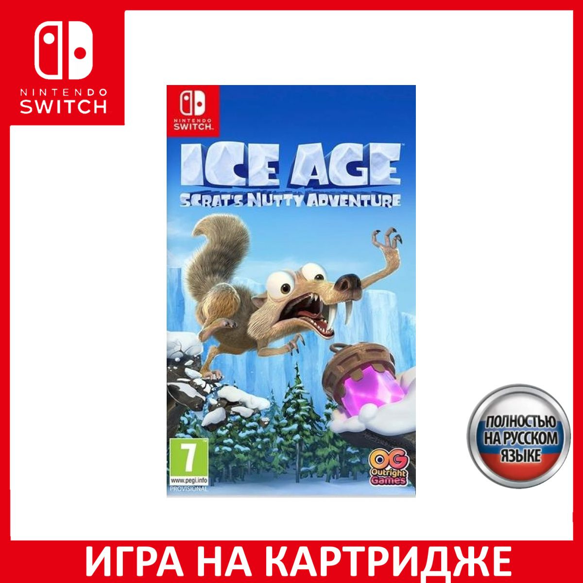 Игра на Картридже Ледниковый период (Ice Age): Сумасшедшее приключение Скрэта (Scrat's Nutty Adventure) Русская Версия (Switch)