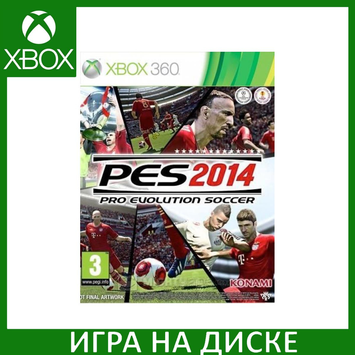 Диск с Игрой Pro Evolution Soccer 2014 (PES 14) (Xbox 360). Новый лицензионный запечатанный диск.