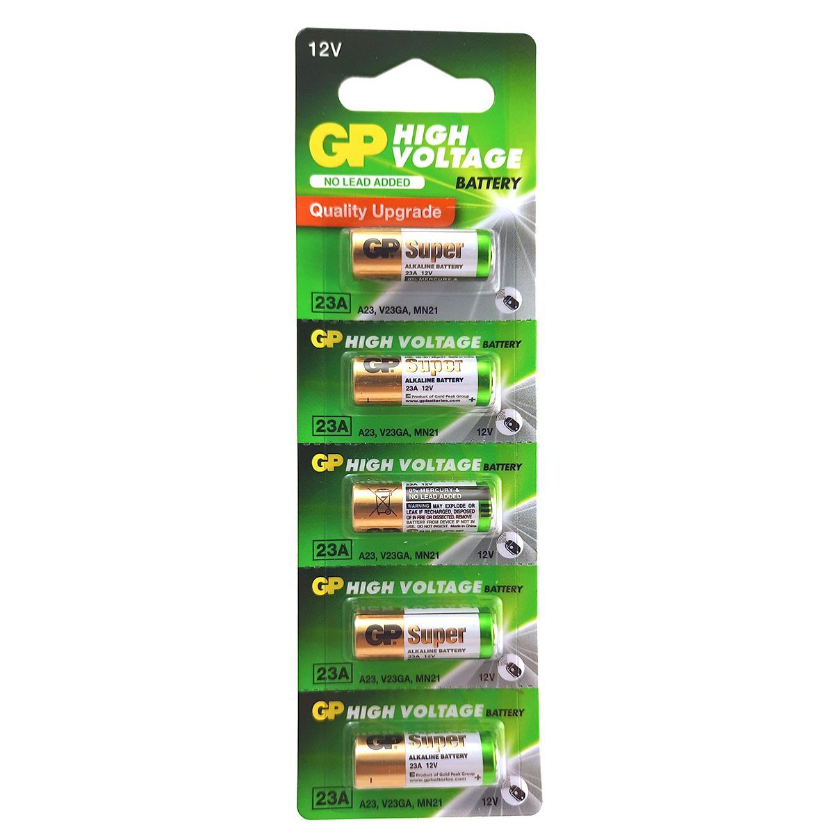 БатарейкаGP23A(V23GA,MN21,A23,LRV08)12Вщелочная(алкалиновая)5шт(бл5)
