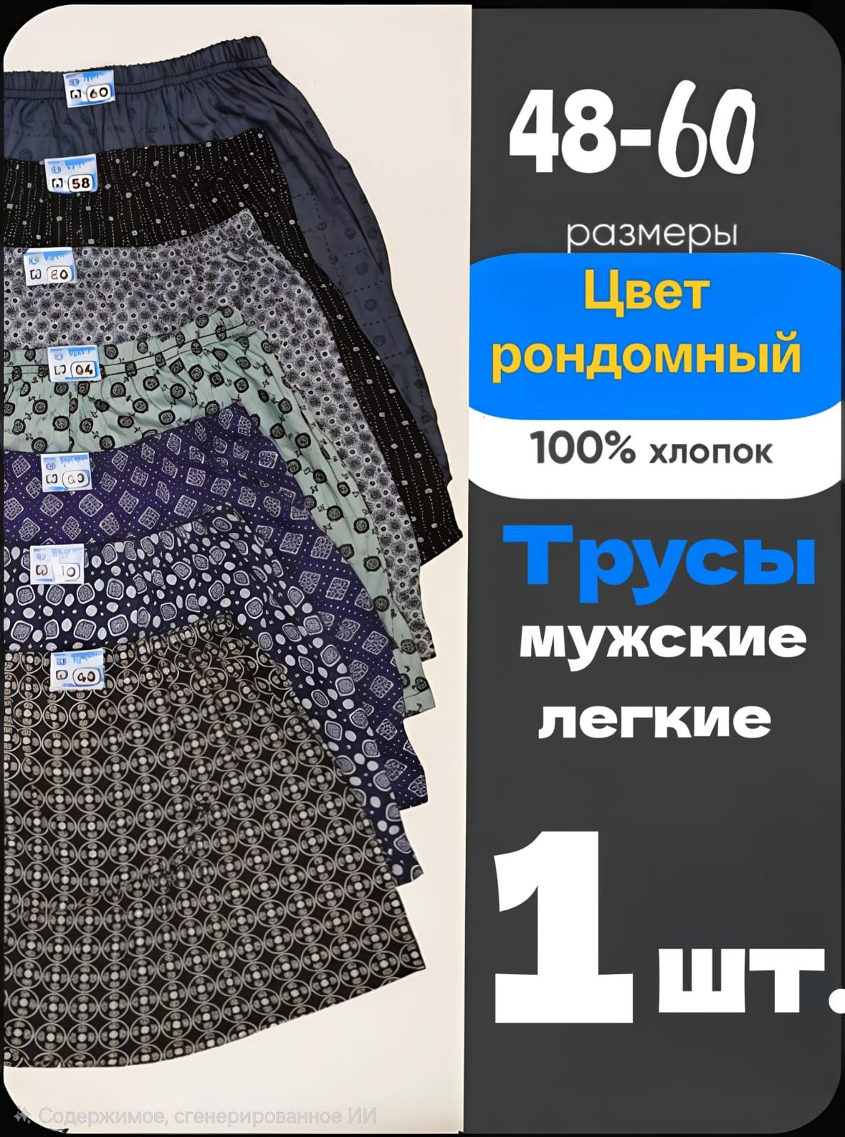 Комплекттрусовшорты,1шт
