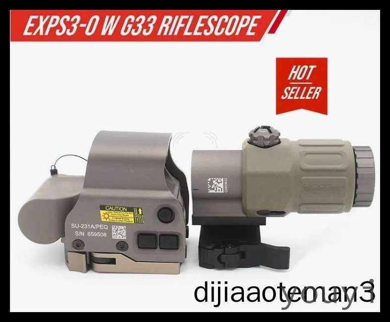 ПрицелEOTech553скраснойизеленойточкой+увеличительнаялинзаG33(черный)