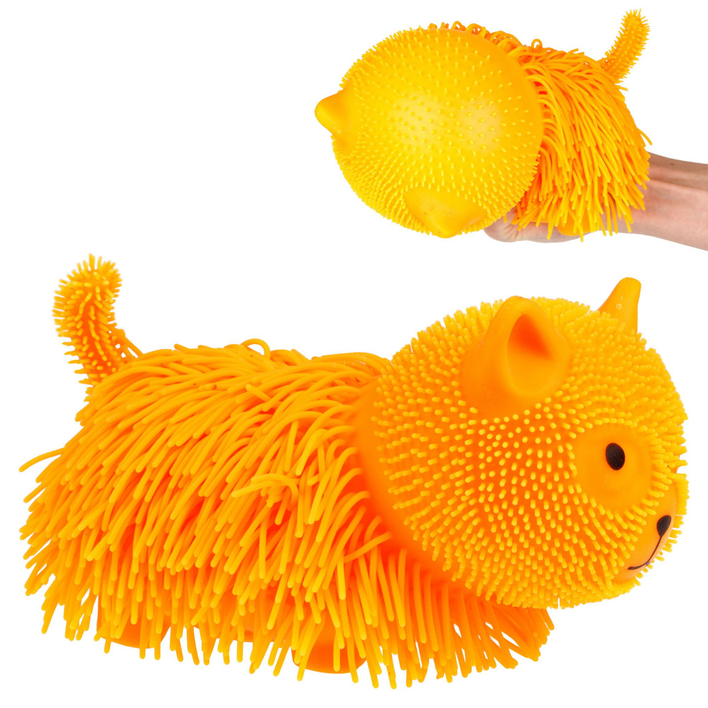 Антистресс-игрушка для рук кот оранжевый 1TOY Йо - Ёжик, для детей и взрослых, 20 см, 1 шт.  #1