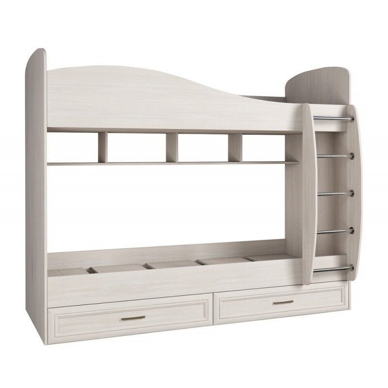 Астрид-Мебель Двухъярусная кровать Принцесса, 100х204х170 см, светло-серый  #1