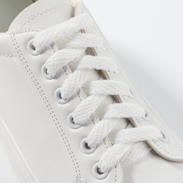 Шнурки для обуви, плоские, 8 мм, 70 см, фасовка 25 штук, цвет белый  #1