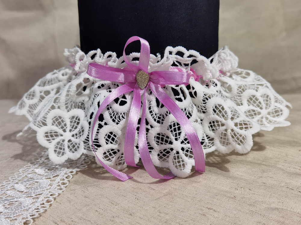 Подвязка для невесты "Роскошь", в сиреневом цвете. #1