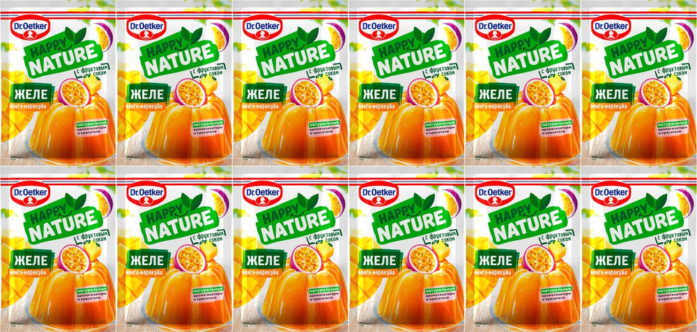 Смесь для приготовления десерта Dr. Oetker Happy Nature Желе манго-маракуйя, комплект: 12 упаковок по #1