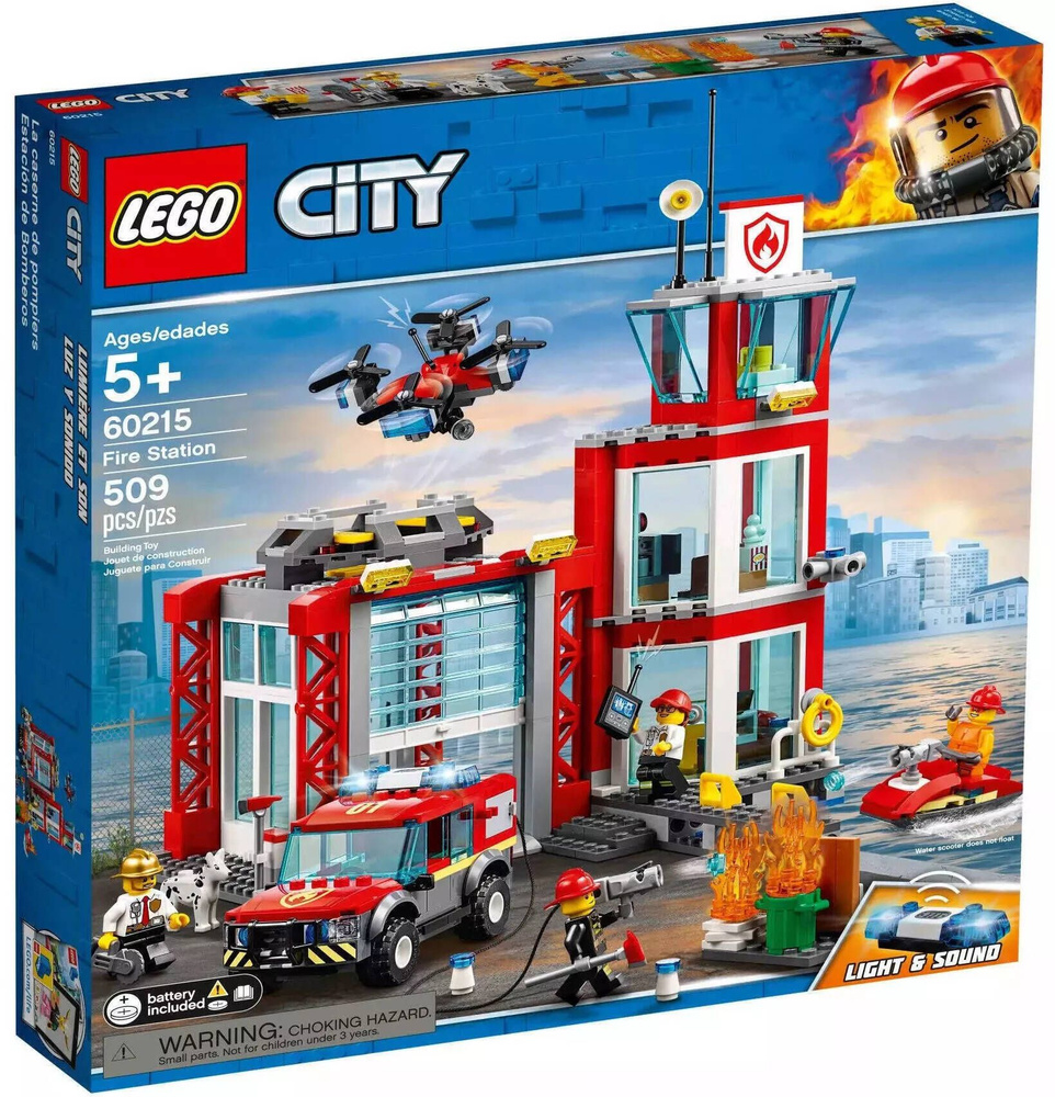 Конструктор LEGO CITY 60215 Пожарное депо-LEGO #1