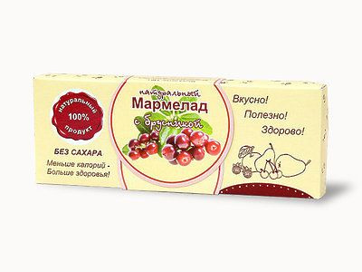 Мармелад натуральный "Брусника" 2 штуки по 140 грамм #1