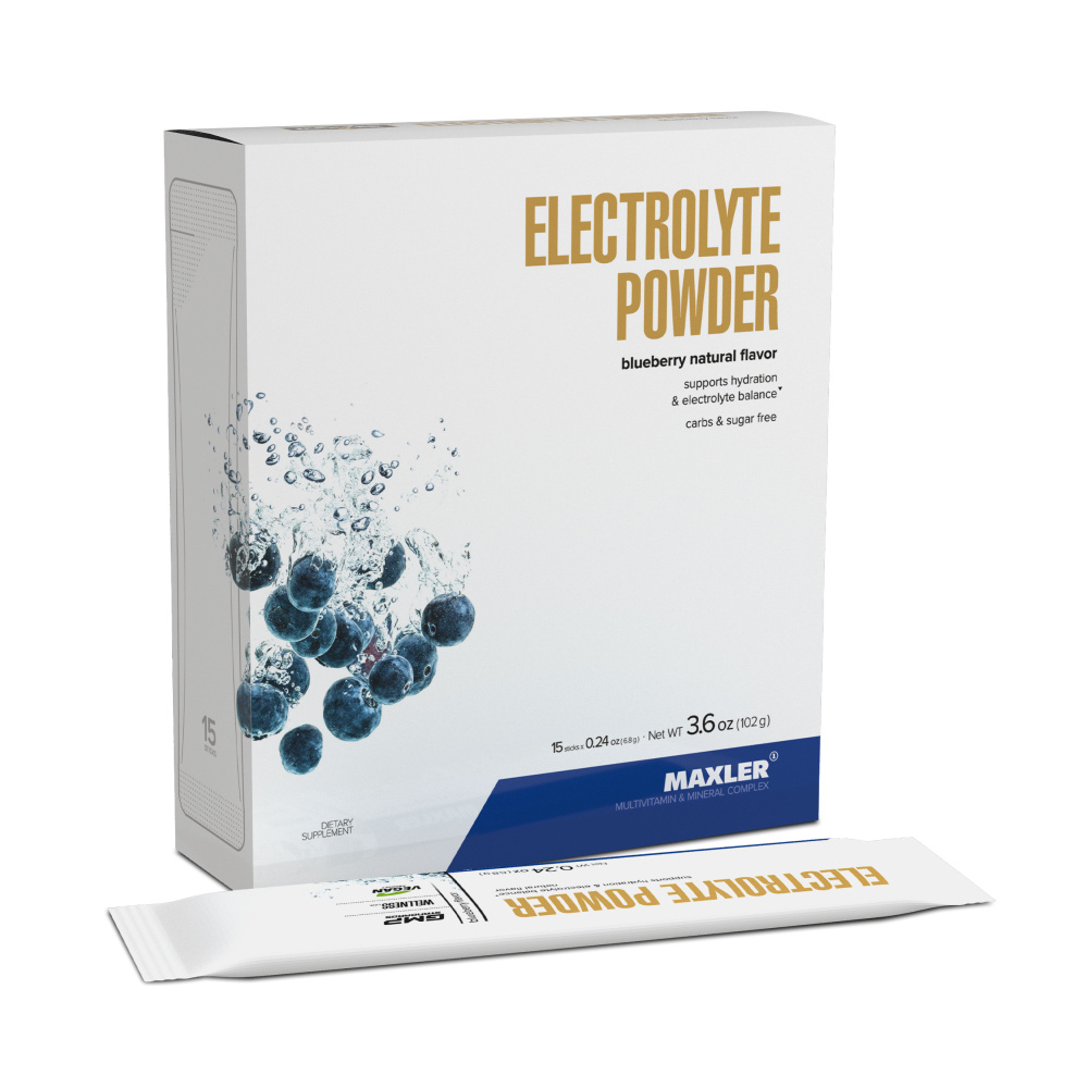 Электролиты порционные Maxler Electrolyte Powder (15х6,8г) Черника #1