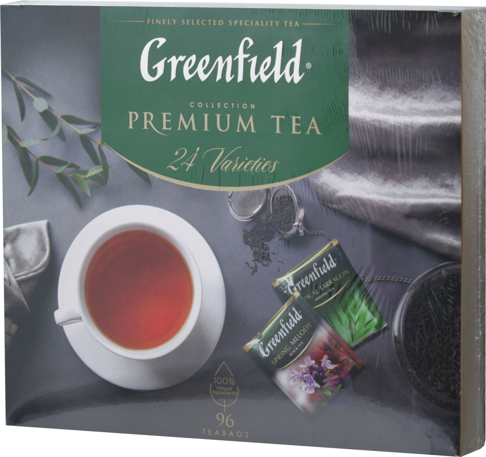 Greenfield Подарочный набор чая Premium Tea, 24 вкуса по 4 пакетика каждого, 96 пакетиков  #1
