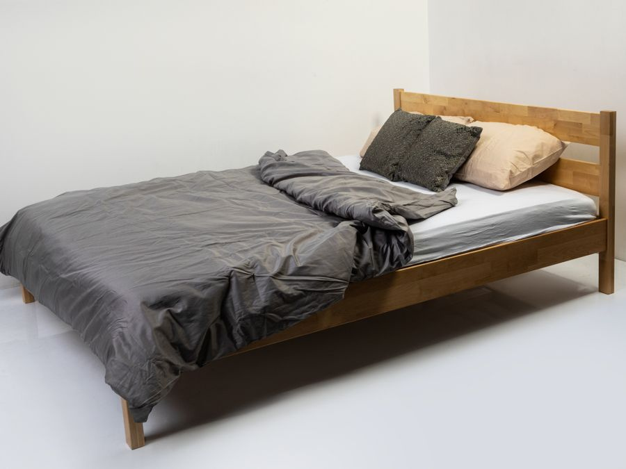 Двуспальная кровать Агата из массива березы, 140 х 200 см, без настила, цвет натуральный  #1