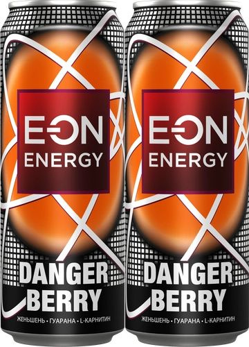 Энергетический напиток E-ON Danger Berry безалкогольный 0,45 л, комплект: 2 упаковки по 450 мл  #1