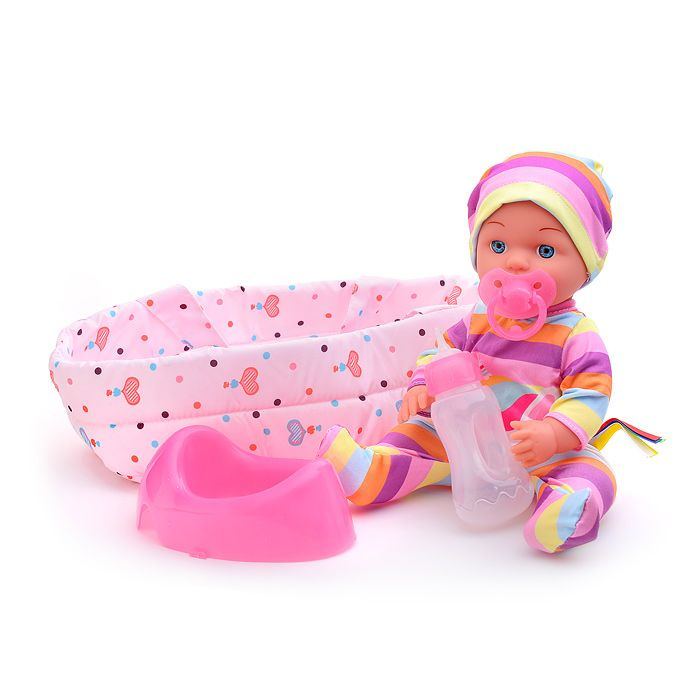 Пупс Кукла 30 см YL1857K-D с горшком и аксессуарами розовый, в пакете Yale Baby  #1