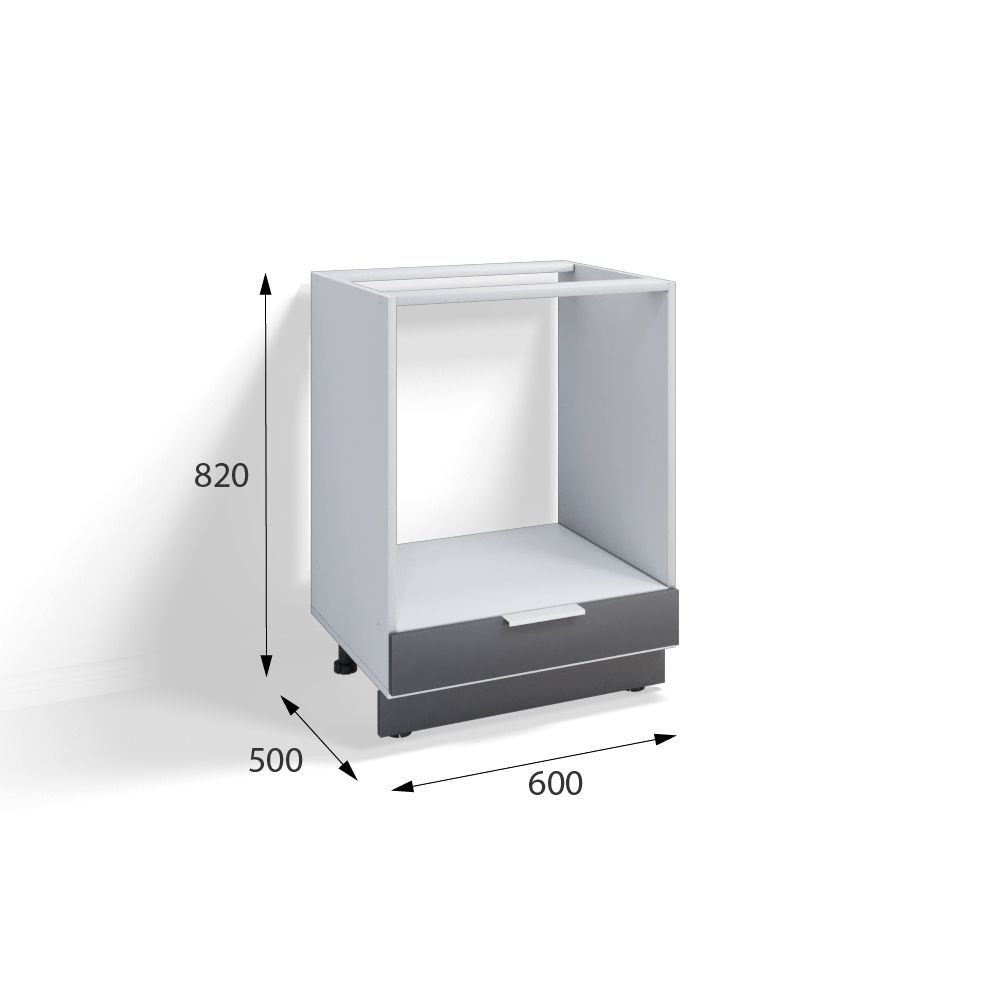 Кухонный модуль напольный 60см для духового шкафа и варочной панели, серый  #1