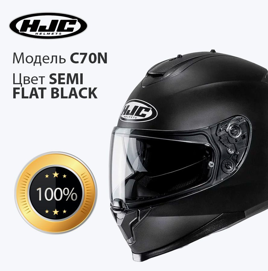 Мотошлем HJC C70N SEMI FLAT BLACK XXL #1