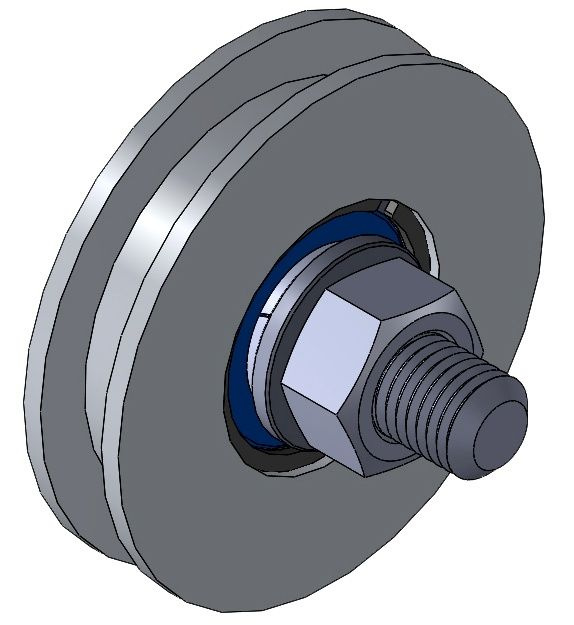 Ролик бельевой металлический d65 на болту Р1055 ЮГРО #1