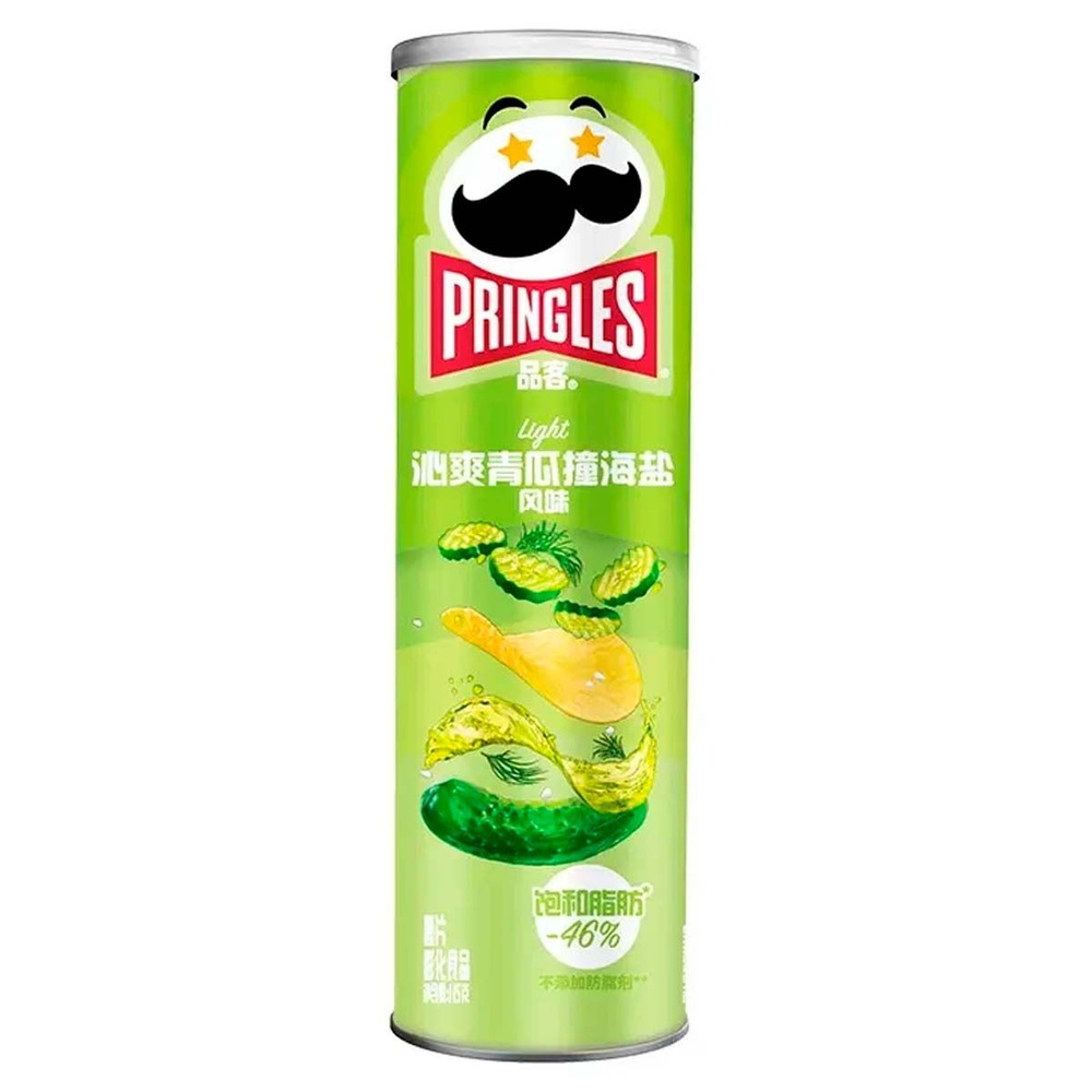 Чипсы картофельные Pringles Cucumber Sea Salt со вкусом огурца с морской солью 115 г  #1