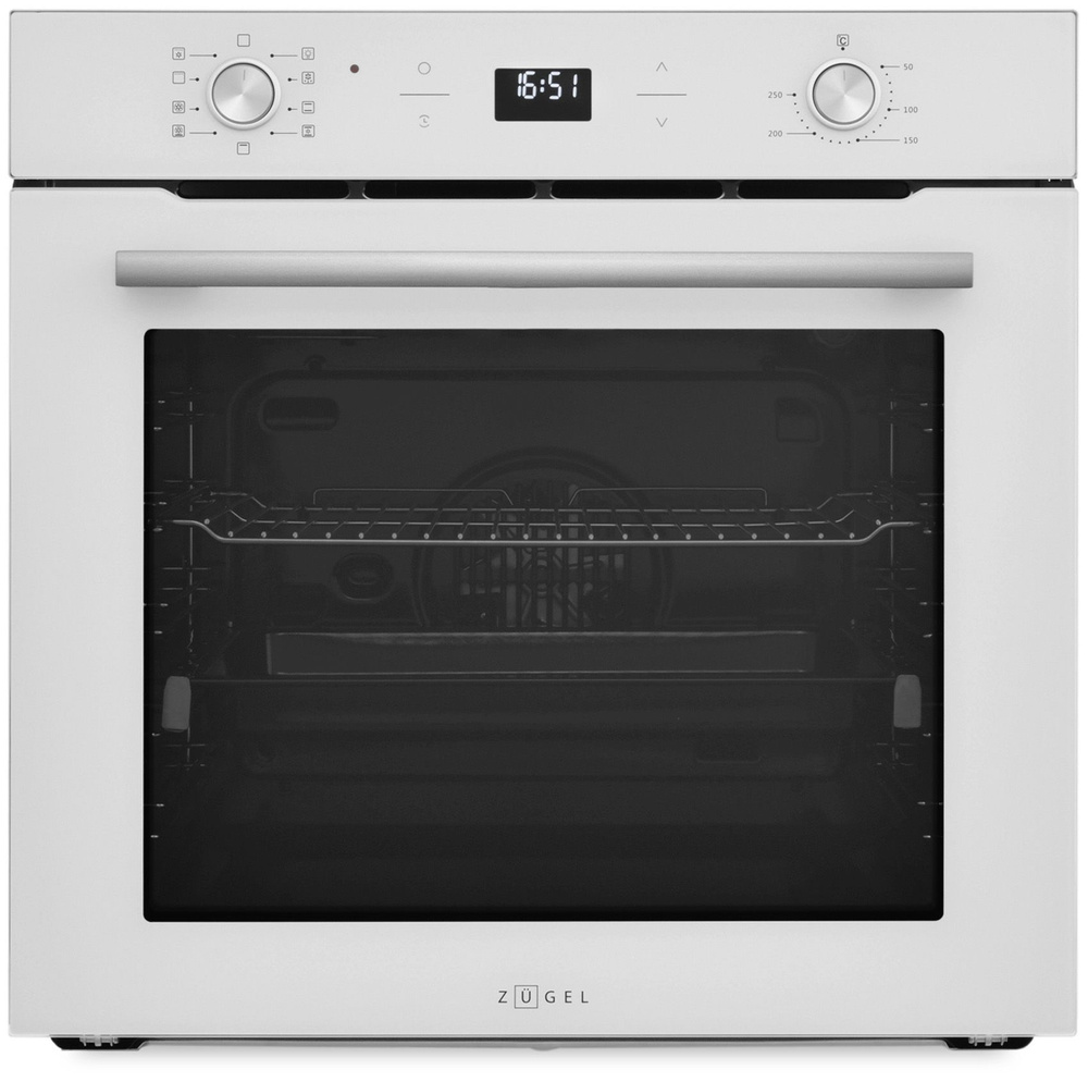 Духовой шкаф электрический ZUGEL ZOE602W, объем 75 л, 9 режимов работы, таймер, сенсорное управление, #1