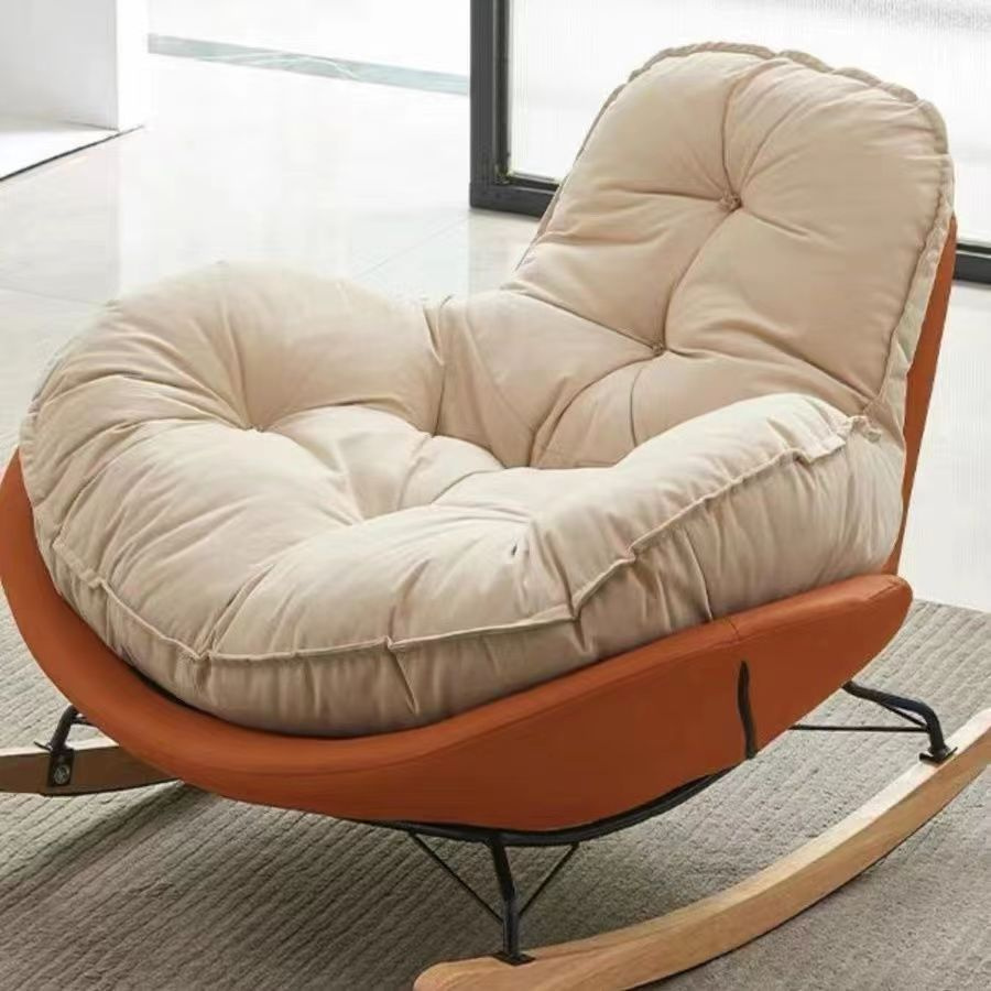Кресло-качалка 85х75х100 см, цвет 164 бежевый/оранжевый #1