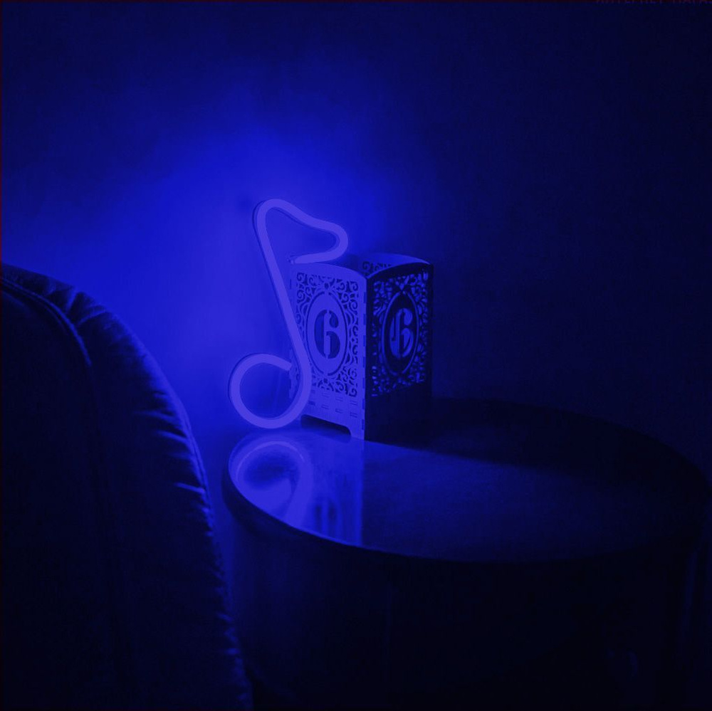 Неоновый светильник Elmarto Нота, 15х7 см, синий #1