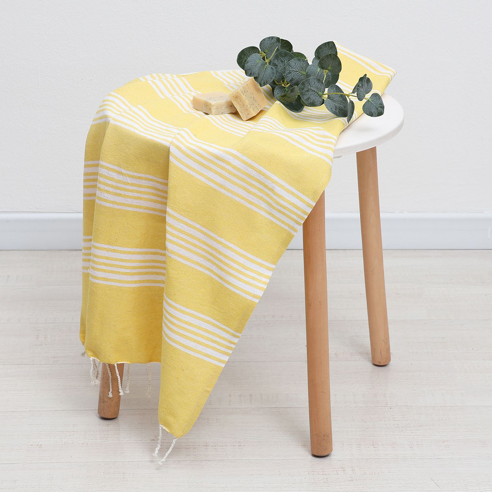 LoveLife Пляжные полотенца Пляжный текстиль, Хлопок, Полиэстер, 75x170 см, желтый, 1 шт.  #1
