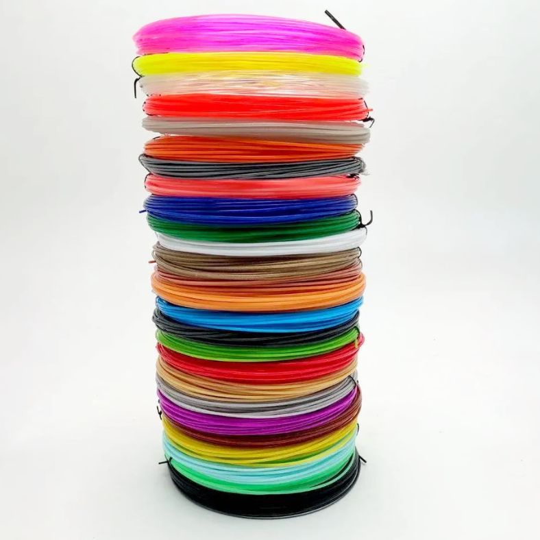 БЕЗОПАСНЫЙ пластик PETG для 3D ручки 260 МЕТРОВ, БЕЗ ЗАПАХА, набор 26 мотков по 10 метров, включая 20 #1