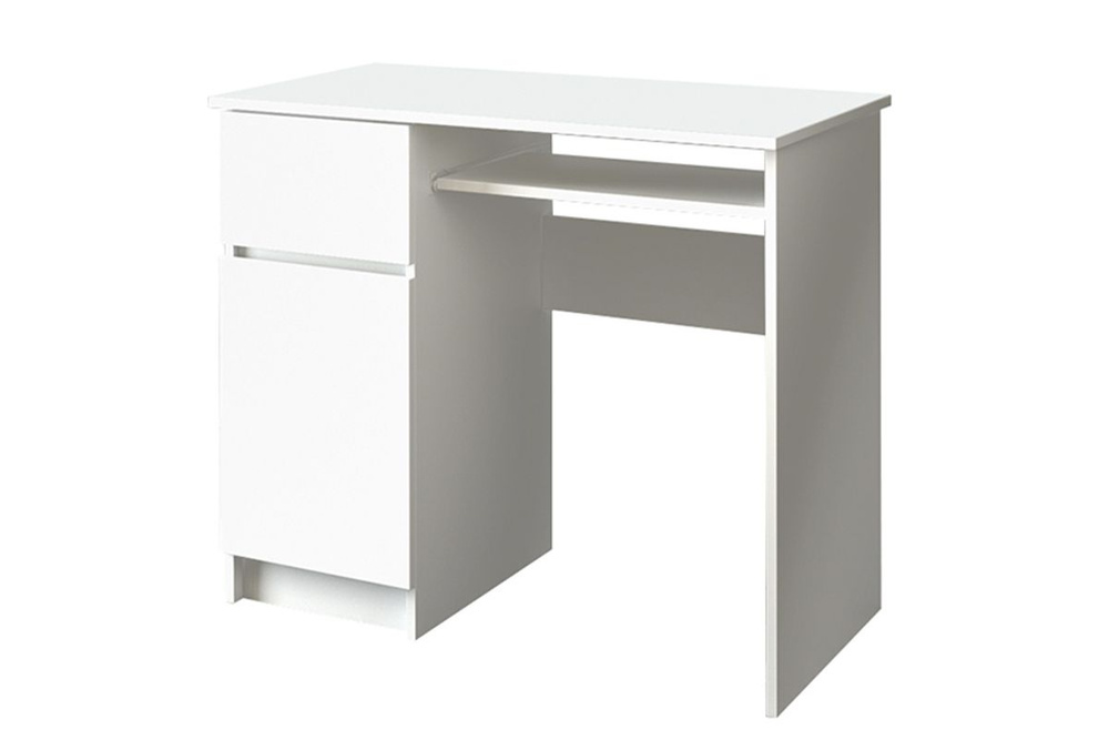 ДСВ Мебель Письменный стол МС Мори МС-1 левый (МП/3) Белый, 90.0х50.0х77.0 см  #1