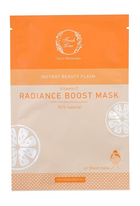 Тканевая маска для выравнивания тона кожи лица с экстрактом лимона Instant Beau Flash Radiance Boost #1