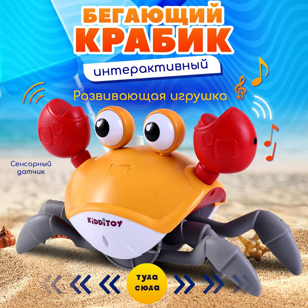 Интерактивная музыкальная игрушка Краб Kidditoy - купить с доставкой по  выгодным ценам в интернет-магазине OZON (1469418406)