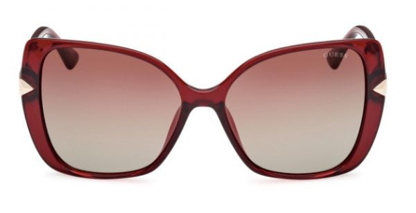 Женские солнцезащитные очки Guess GUS 7820 69F, цвет: бордовый, цвет линзы: коричневый, бабочка, пластик #1