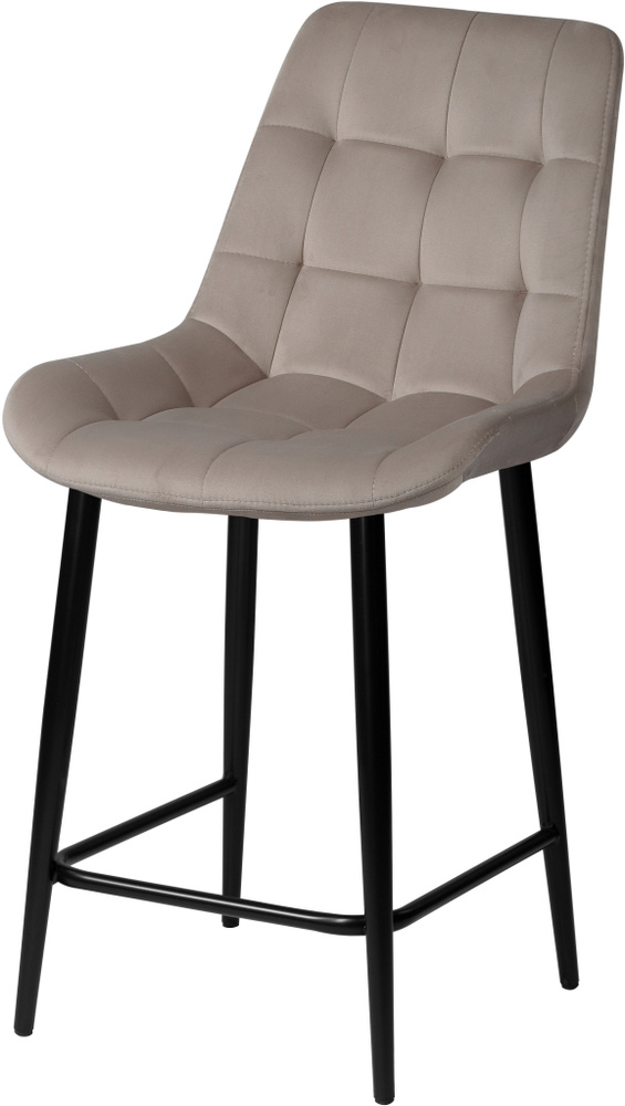 Комплект полубарных стульев Эйден 65 см серо-бежевый / черный, 2 шт.  #1