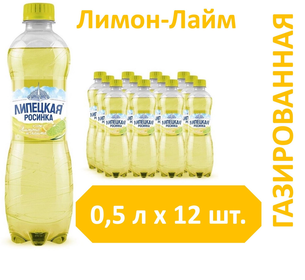 Липецкая Росинка Вода Минеральная Газированная 500мл. 12шт  #1