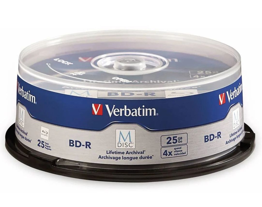 Диски Blu-ray M-DISC Verbatim 98909 BD-R 25Gb 25шт Pack Spindle. Товар уцененный  #1