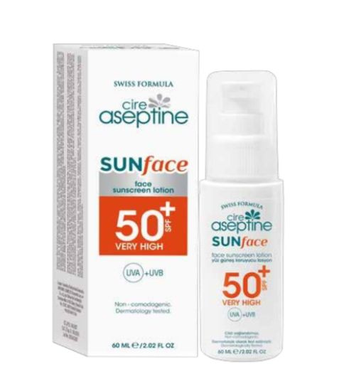 Турецкий солнцезащитныи лосьон для защиты лица Cire Aseptine Sun Face Lotion 50 SPF UVA+UVB 60 мл  #1