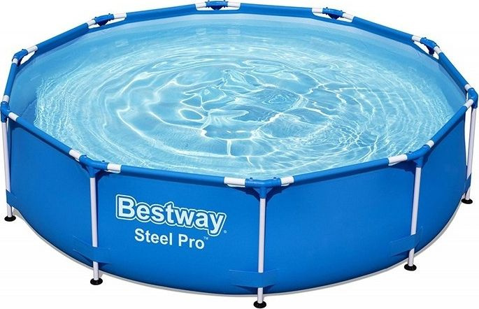 Бассейн каркасный Bestway / Бествей Steel Pro металлический каркас, синий, круглый, 305х76см / для плавания #1