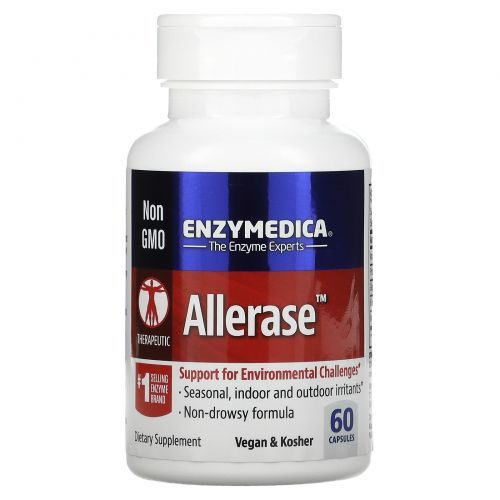 Enzymedica, Allerase, Ферменты для пищеварения, 60 капсул #1