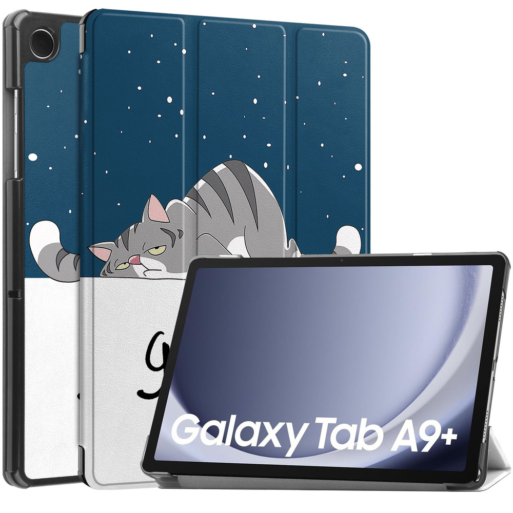 Чехол умный для планшета планшета Samsung Galaxy Tab A9+ 11"/ SM-X210, X215, X216B, cонный кот  #1