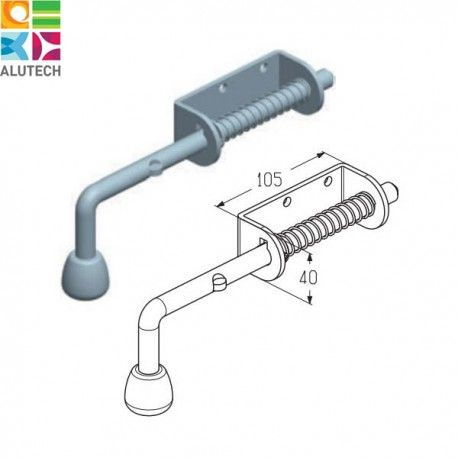 Засов (задвижка) Alutech для запирания секционных и уличных ворот  #1