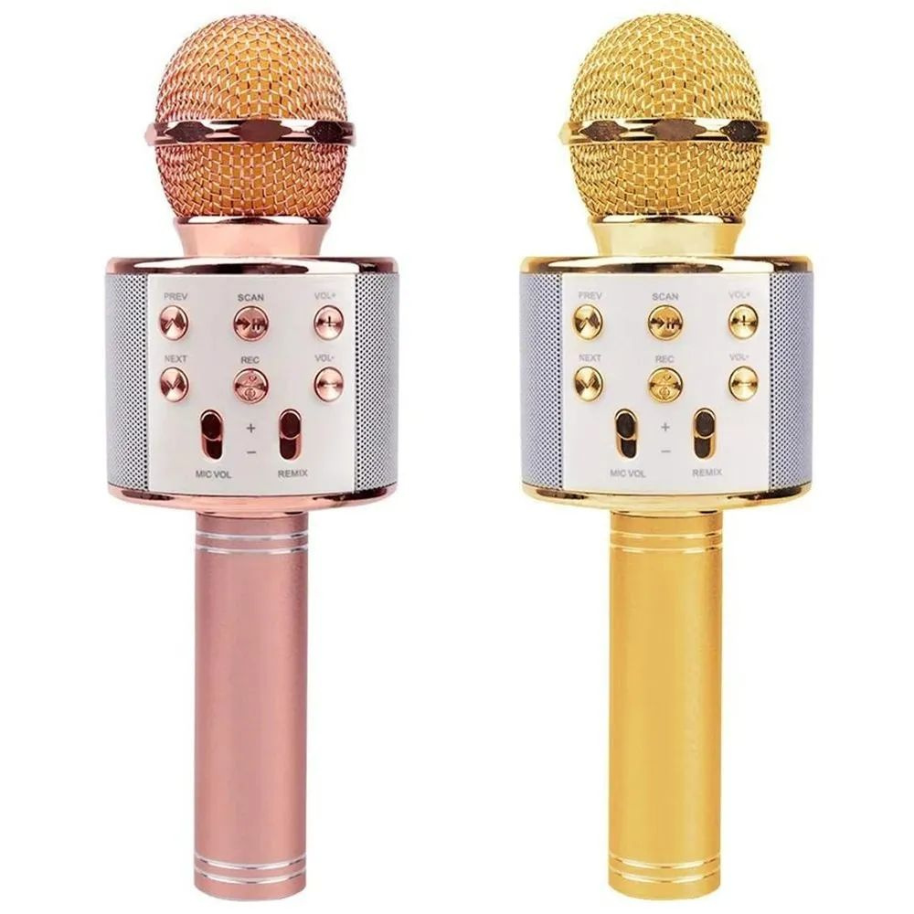 Беспроводные микрофоны караоке студийные с подсветкой Домашняя караоке система Набор для вечеринки Подарок #1