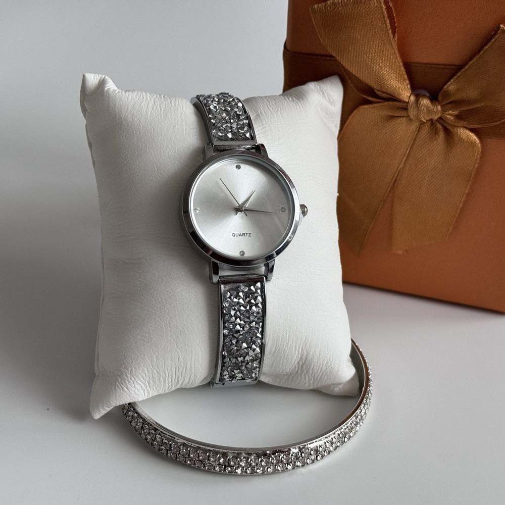 SharmShine Часы наручные Кварцевые часы с круглым циферблатом и браслетом  #1