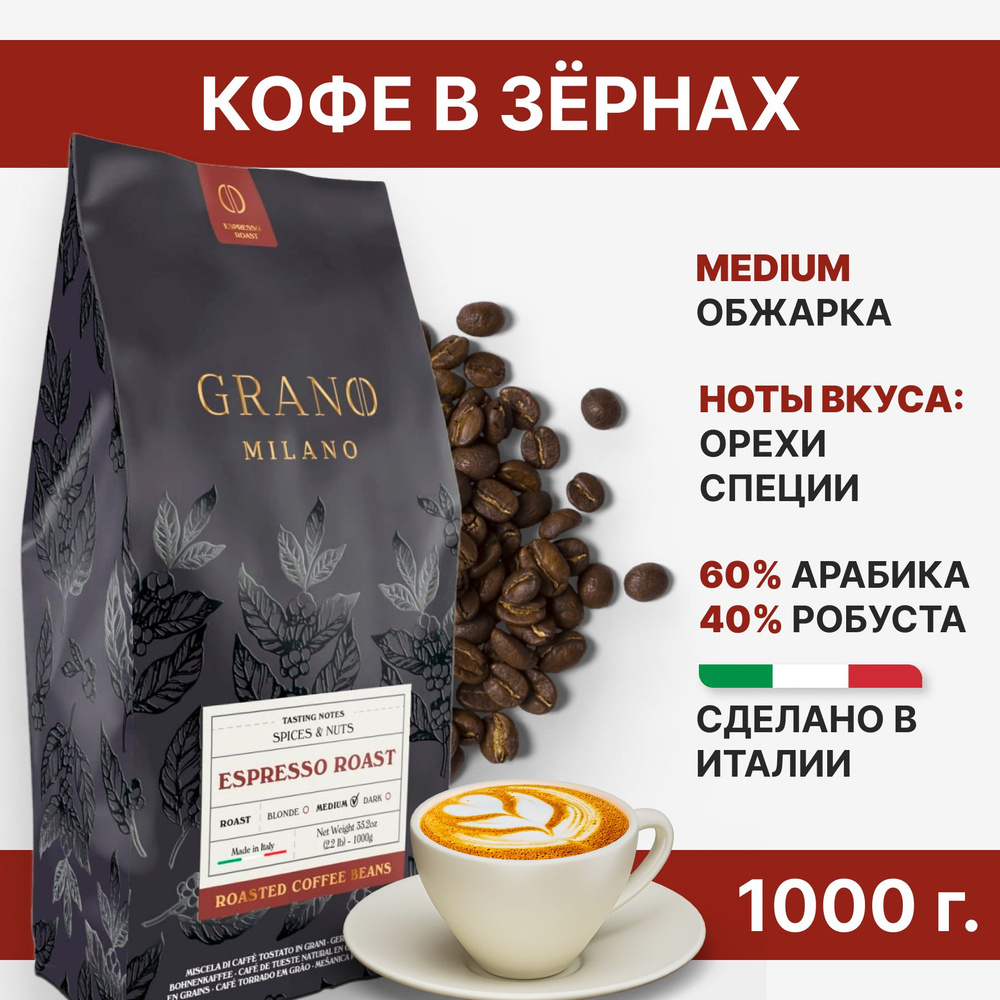 Кофе в зернах GRANO MILANO Espresso Roast #1