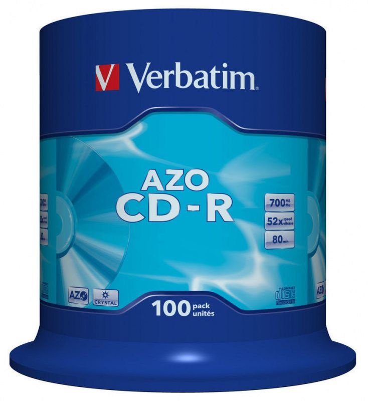 Диск CD-R Verbatim 700Mb 52x Cake Box (100шт) (43430) AZO #1