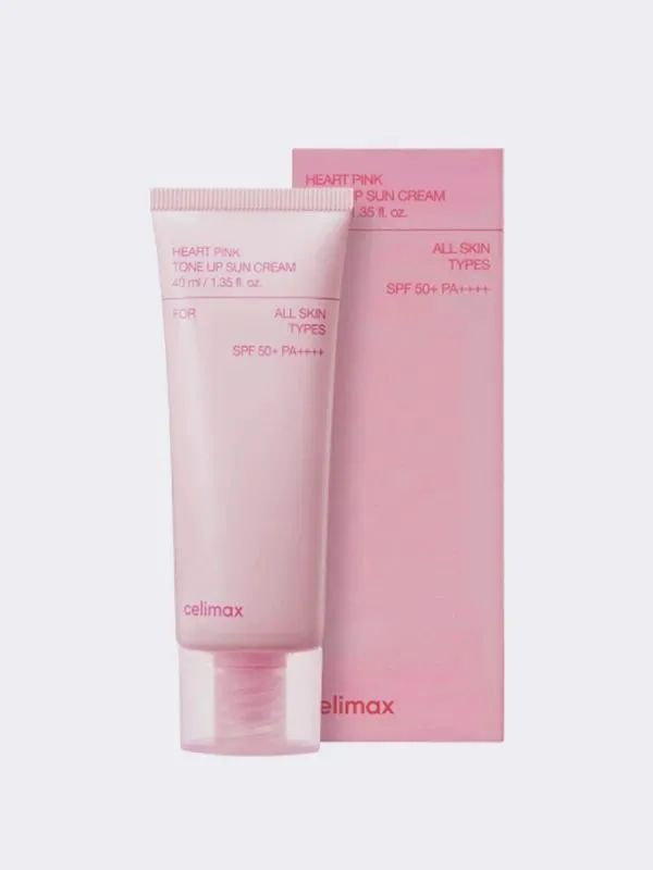 Солнцезащитный крем с эффектом выравнивания тона кожи с ниацинамидом Celimax Heart Pink Tone Up Sun Cream #1