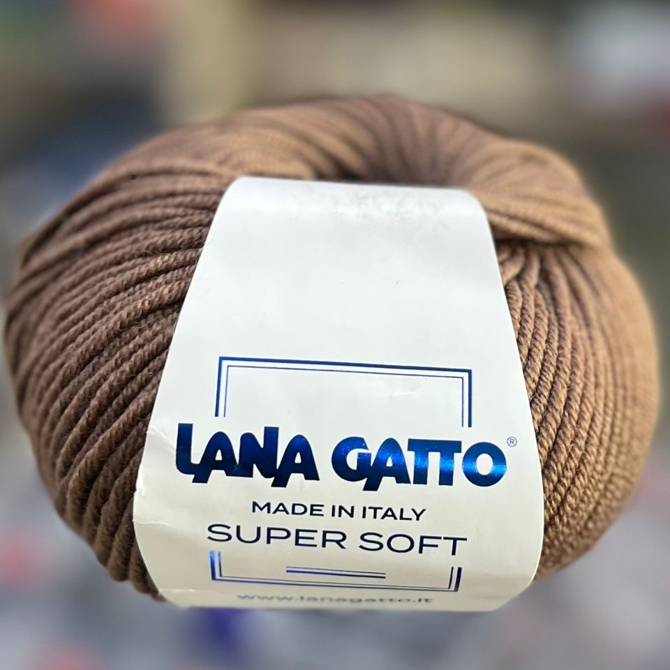 Пряжа для вязания меринос 100% Lana Gatto Super Soft/цвет 14595 какао/ 1 шт*(50гр 125м)  #1