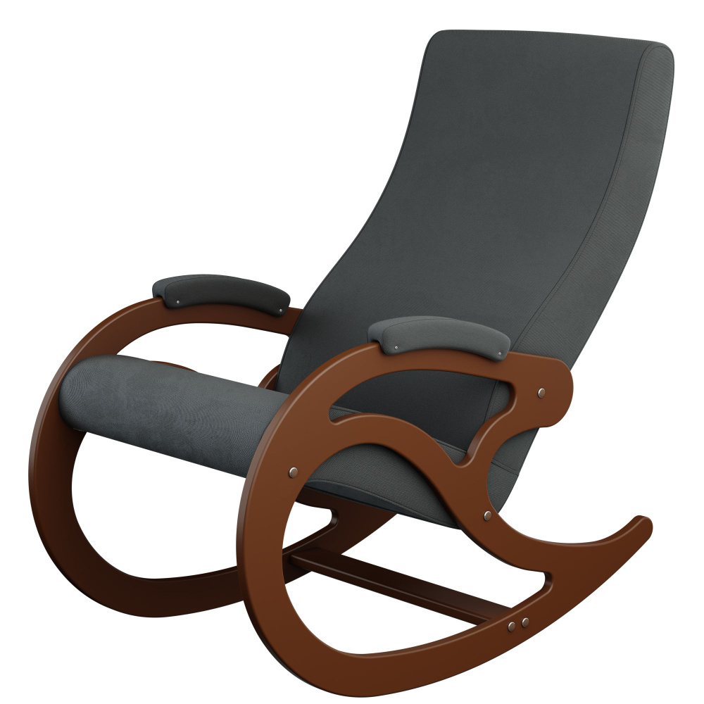 Кресло-качалка Мебелик Каула М ткань Макс 965, каркас орех  #1