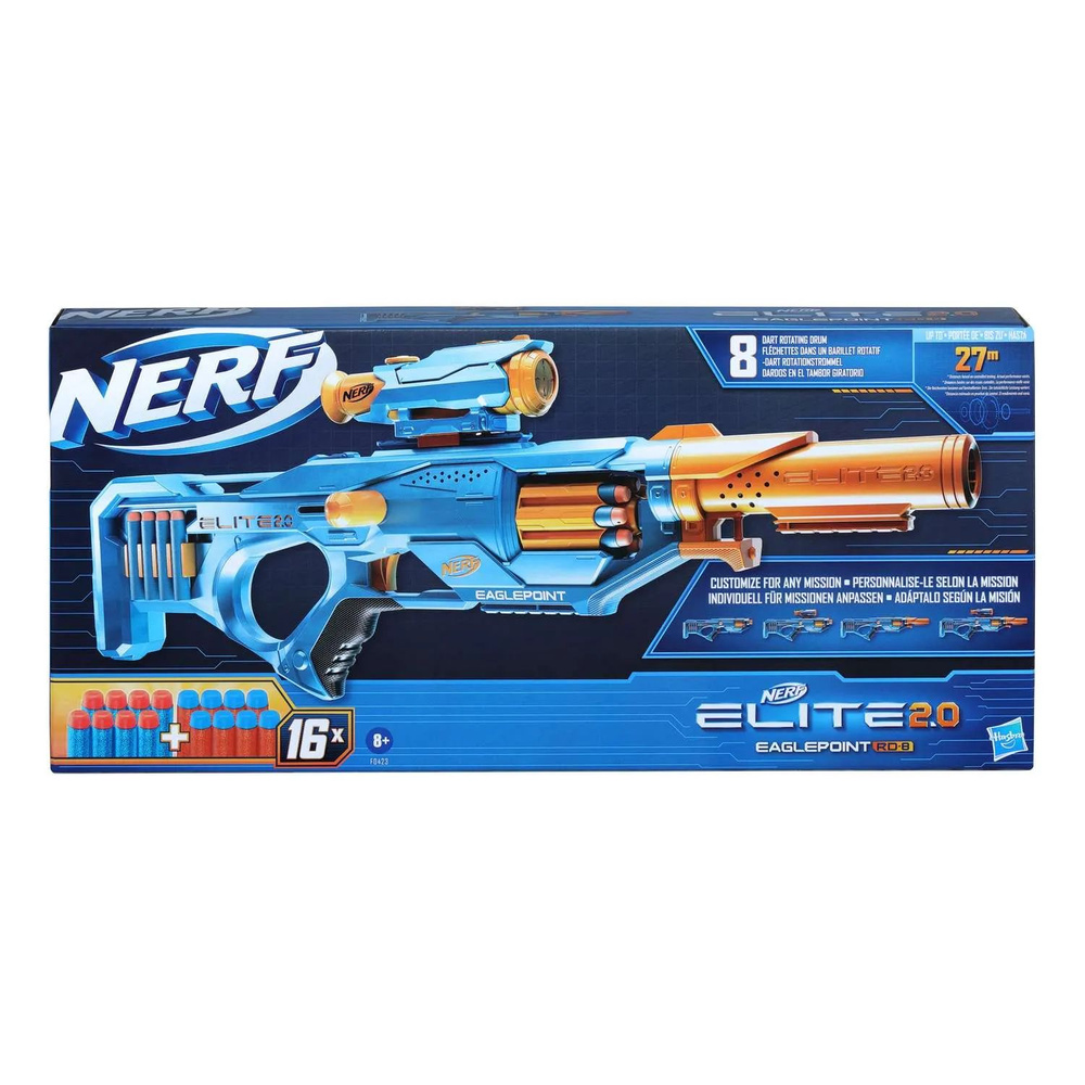 Nerf Бластер Eaglepoint Elite 2.0, в комплекте: 1 бластер, 1 прицел, 1 ствол, инструкция, 16 стрел  #1